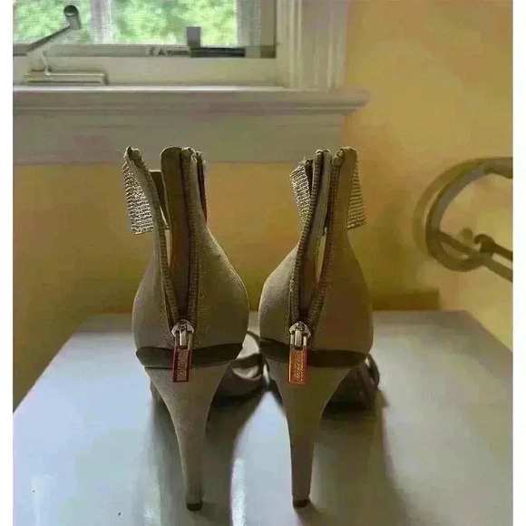 Kenneth Cole Reaction Bella Mea Rhinestone Strappy Heels Brown Size 8.5 - Picture 6 of 11